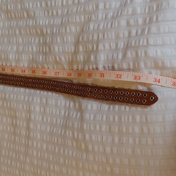 Tan Leather studded Belt - Picture 7 of 9